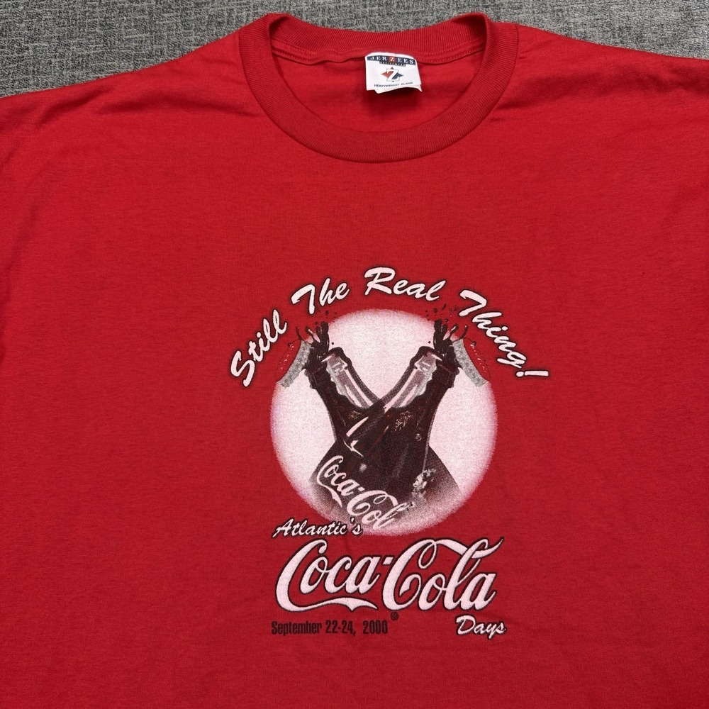 VTG Coca Cola Coke‎ T-Shirt Red Adult XL Still The Real Thing Y2K 2000 Pop Soda